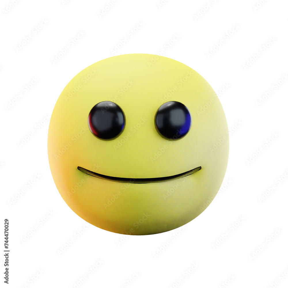 3D render Ironic smile emoji 3D illustration 3D render Ironic smile emoji 3D illustration