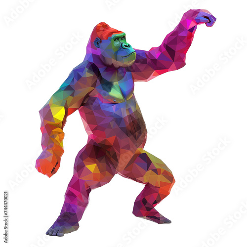 Colorful Geometric gorilla Poses Illustration photo