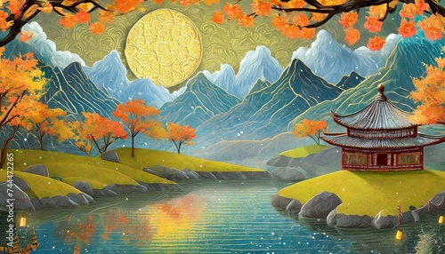 Enchanting Mid-Autumn Memories: 3D Scrapbook Landscape Crafted 