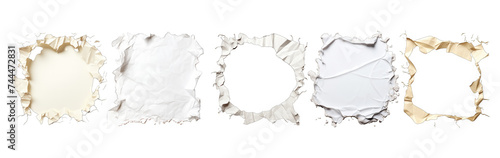 paper cut out, torn old beige paper png photo