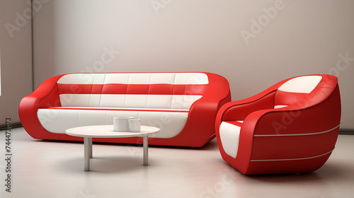 red sofa in a room