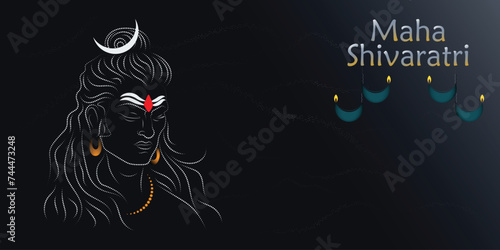 Maha shivratri festival dots vector design background.