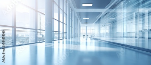 Soft Illumination: Office/Medical Institution Hall with Panoramic Windows, Perspective View