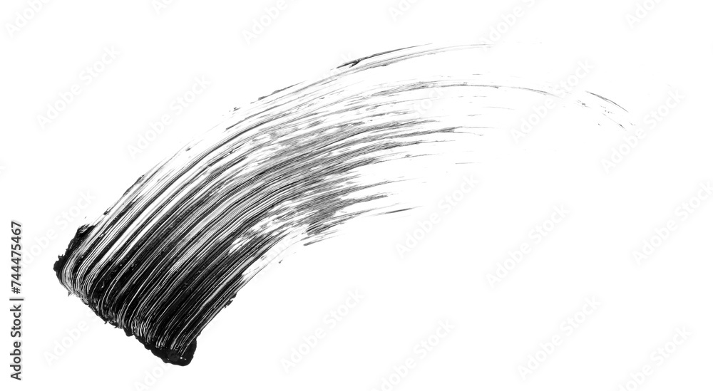 Smear of black mascara isolated on white, top view Smear of black mascara isolated on white, top view