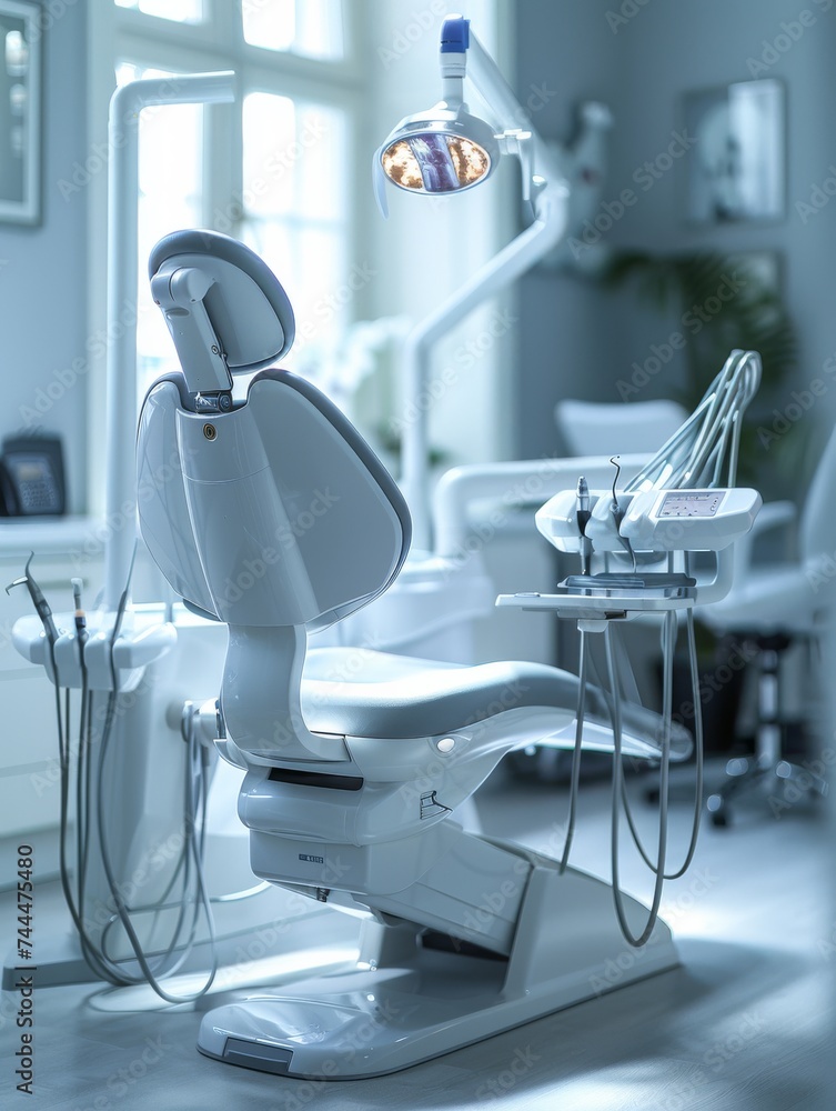 Dental Chair in Illuminated Room