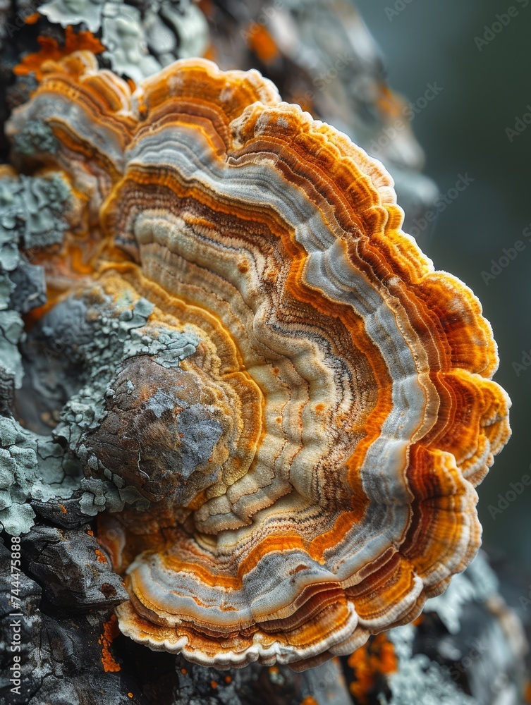 Obraz premium Close Up of a Mushroom Growing on a Tree