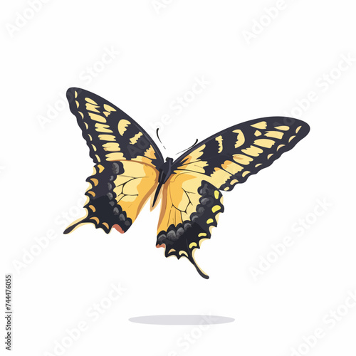 Beautiful yellow butterfly flying isolated icon isol © iclute