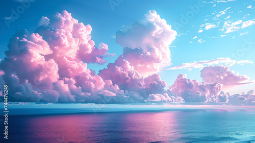 A Dreamy and Romantic Pink and Purple Sky with Clouds
