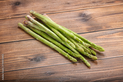 Raw green uncooked asparagus sprout