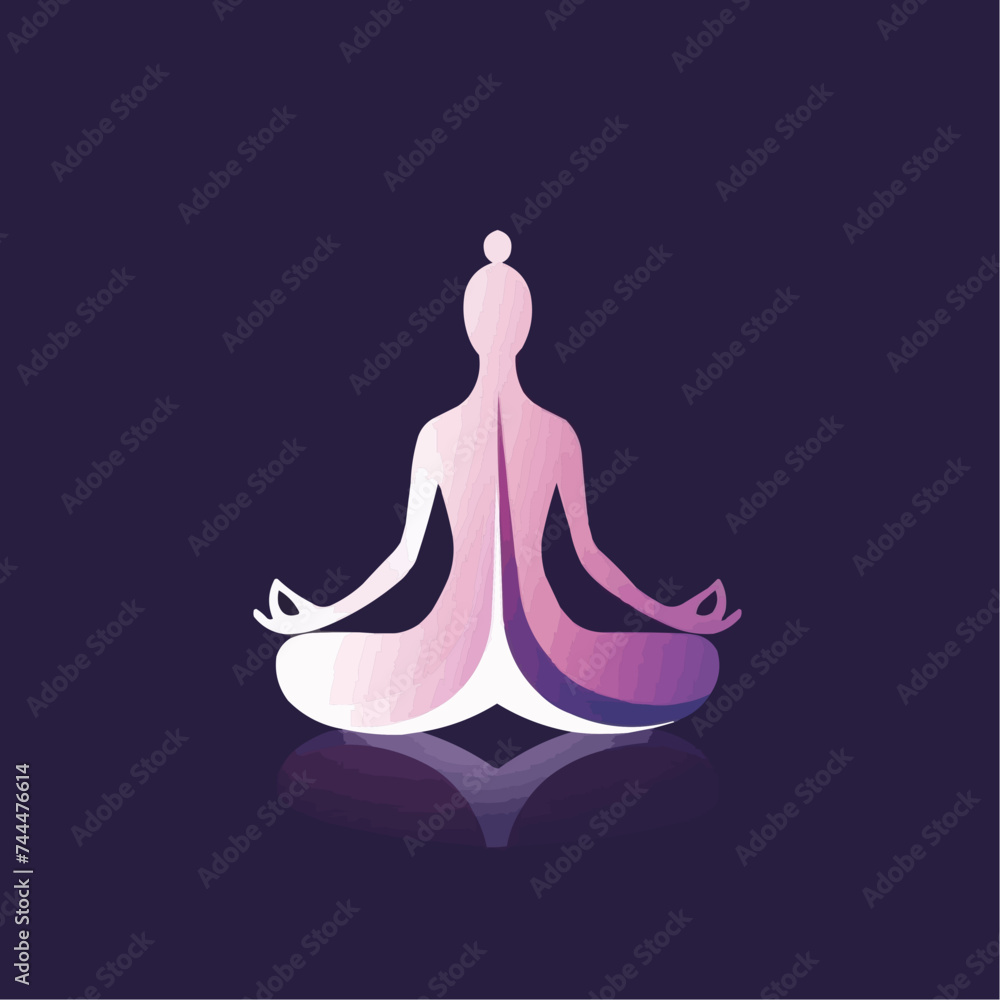 Elegant Yoga Pose Pictogram Logo: Vector Image Adorned with Calming Neon-Style Violet and Soft White - A Perfect Blend of Serenity and Style for Yoga Studios, Wellness Brands, and Mindfulness Apps Elegant Yoga Pose Pictogram Logo: Vector Image Adorned with Calming Neon-Style Violet and Soft White - A Perfect Blend of Serenity and Style for Yoga Studios, Wellness Brands, and Mindfulness Apps