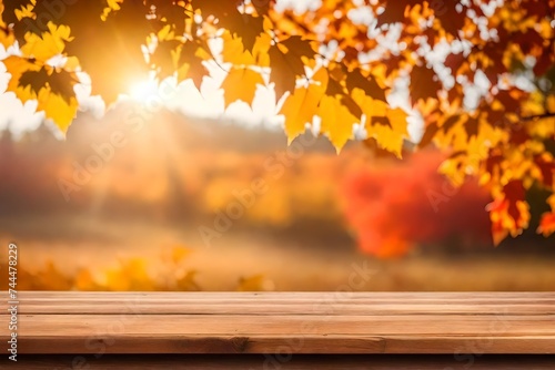 autumn leaves on a wooden background