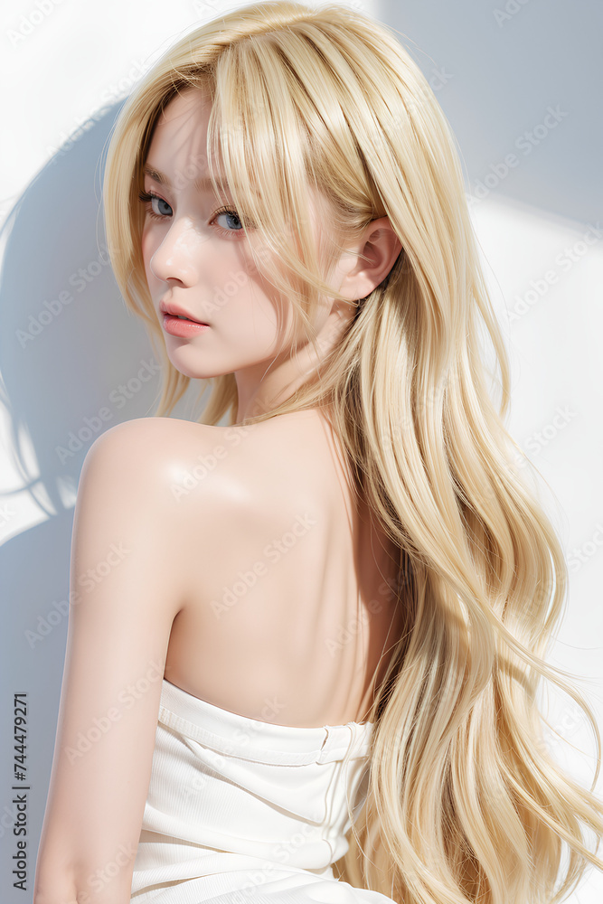 Gorgeous Young Female Model - Fashion or Cosmetics Model - Beauty with Perfect Fine Features - Beautiful Smooth Hair Gorgeous Young Female Model - Fashion or Cosmetics Model - Beauty with Perfect Fine Features - Beautiful Smooth Hair