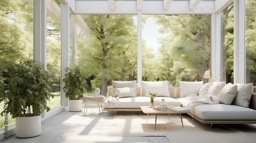 Minimalist Garden Retreat Design a minimalist sunroom that blurs the lines between indoor and outdoor living