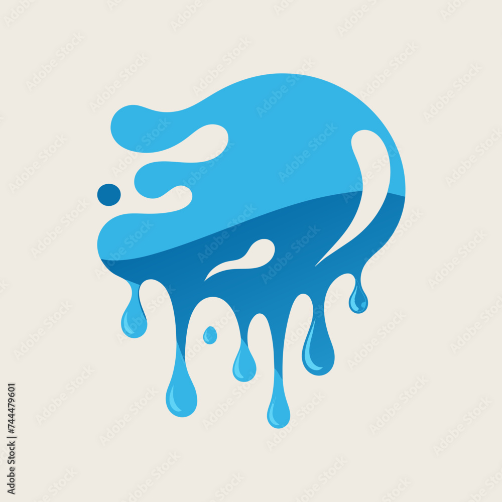 Creative Cool Water Shape: Minimalist Melting Brand Sign Theme for Print on Demand Design Creative Cool Water Shape: Minimalist Melting Brand Sign Theme for Print on Demand Design