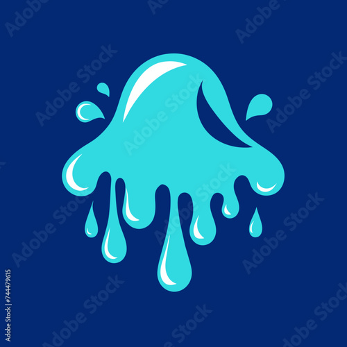 Creative Cool Water Shape: Minimalist Melting Brand Sign Theme for Print on Demand Design