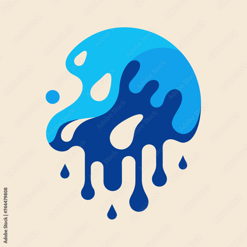 Creative Cool Water Shape: Minimalist Melting Brand Sign Theme for Print on Demand Design Creative Cool Water Shape: Minimalist Melting Brand Sign Theme for Print on Demand Design