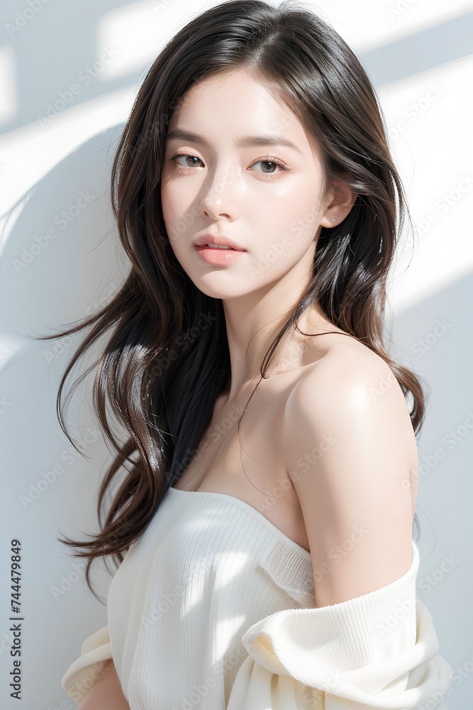 Gorgeous Young Female Model - Fashion or Cosmetics Model - Beauty with Perfect Fine Features - Beautiful Smooth Hair Gorgeous Young Female Model - Fashion or Cosmetics Model - Beauty with Perfect Fine Features - Beautiful Smooth Hair