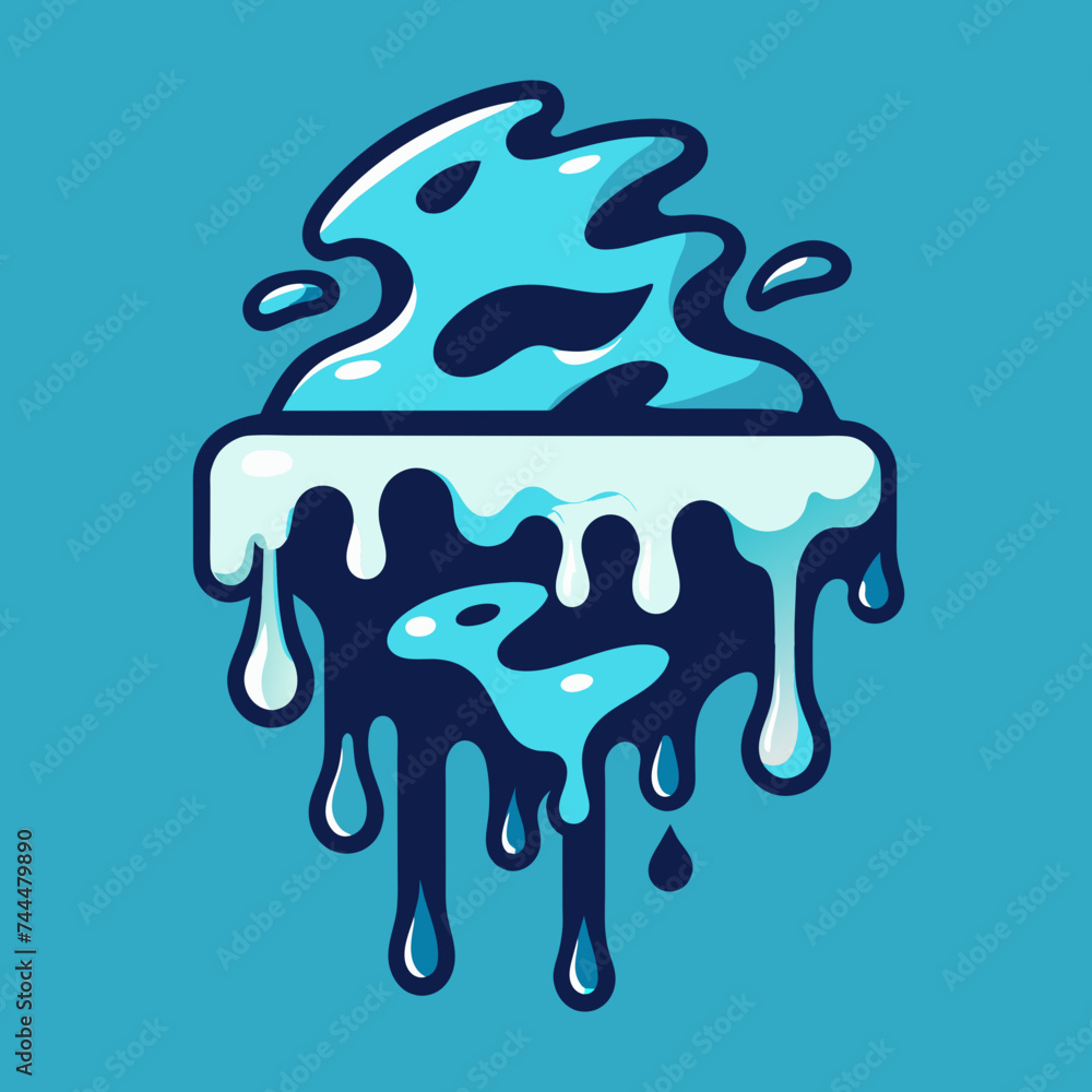 Creative Cool Water Shape: Minimalist Melting Brand Sign Theme for Print on Demand Design Creative Cool Water Shape: Minimalist Melting Brand Sign Theme for Print on Demand Design