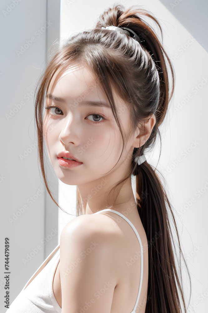 Gorgeous Young Female Model - Fashion or Cosmetics Model - Beauty with Perfect Fine Features - Beautiful Smooth Hair Gorgeous Young Female Model - Fashion or Cosmetics Model - Beauty with Perfect Fine Features - Beautiful Smooth Hair