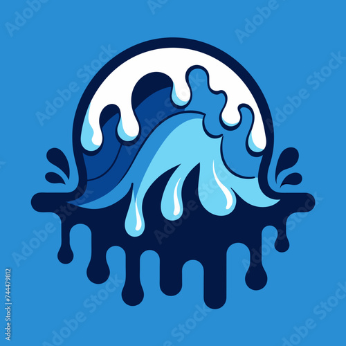 Creative Cool Water Shape: Minimalist Melting Brand Sign Theme for Print on Demand Design © Nouman