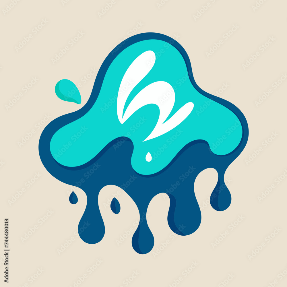 Obraz premium Creative Cool Water Shape: Minimalist Melting Brand Sign Theme for Print on Demand Design