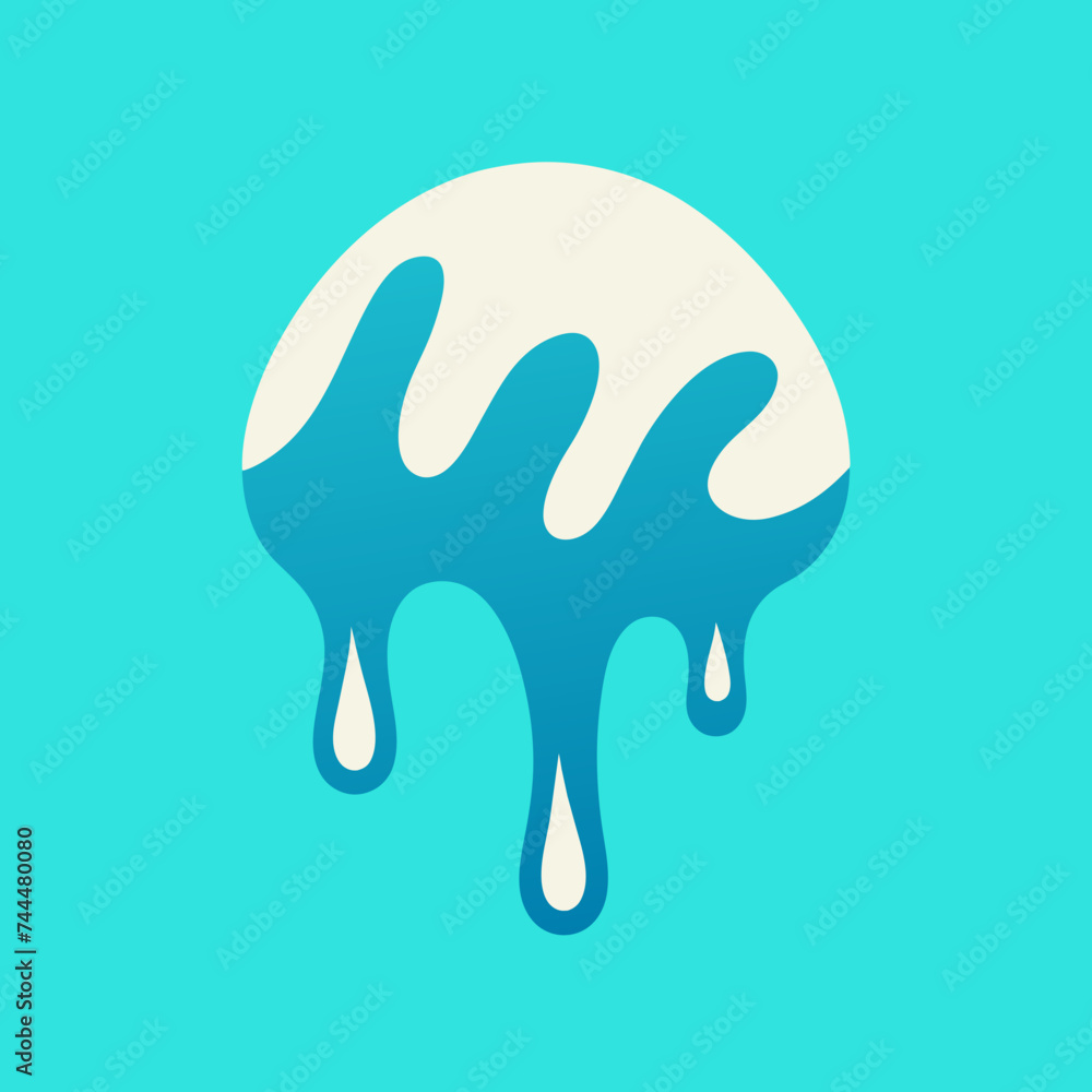 Creative Cool Water Shape: Minimalist Melting Brand Sign Theme for Print on Demand Design Creative Cool Water Shape: Minimalist Melting Brand Sign Theme for Print on Demand Design
