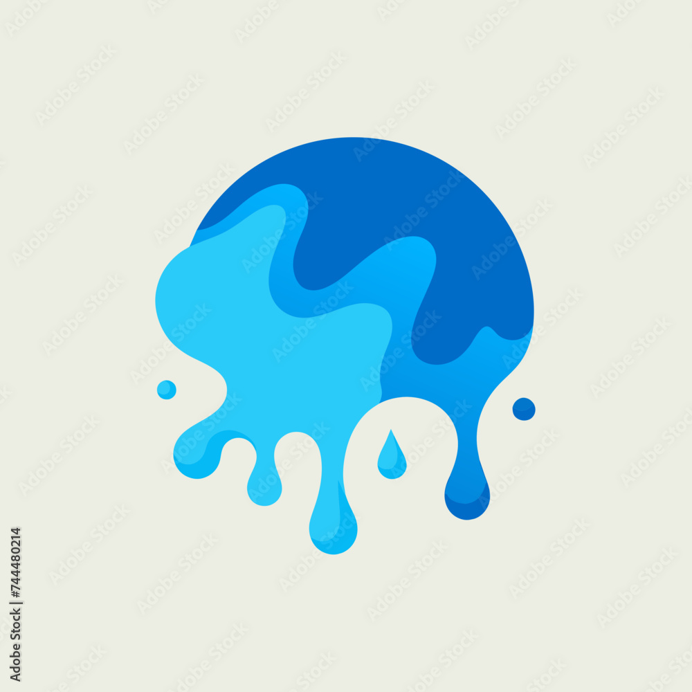 Creative Cool Water Shape: Minimalist Melting Brand Sign Theme for Print on Demand Design Creative Cool Water Shape: Minimalist Melting Brand Sign Theme for Print on Demand Design