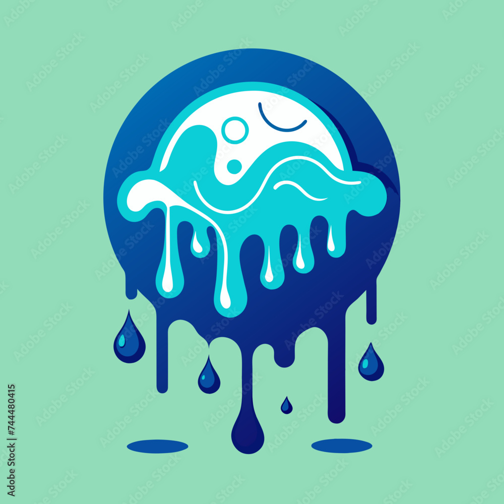 Creative Cool Water Shape: Minimalist Melting Brand Sign Theme for Print on Demand Design Creative Cool Water Shape: Minimalist Melting Brand Sign Theme for Print on Demand Design