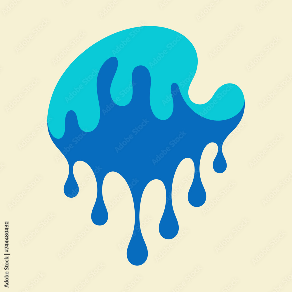 Creative Cool Water Shape: Minimalist Melting Brand Sign Theme for Print on Demand Design Creative Cool Water Shape: Minimalist Melting Brand Sign Theme for Print on Demand Design