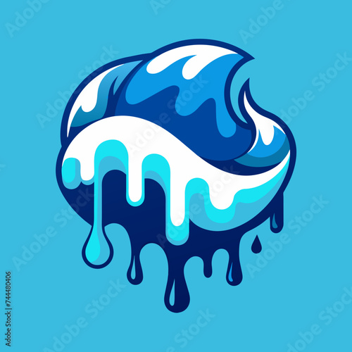 Creative Cool Water Shape: Minimalist Melting Brand Sign Theme for Print on Demand Design