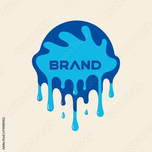 Creative Cool Water Shape: Minimalist Melting Brand Sign Theme for Print on Demand Design