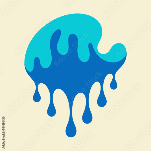 Creative Cool Water Shape: Minimalist Melting Brand Sign Theme for Print on Demand Design
