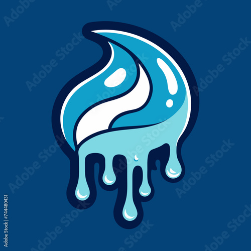 Creative Cool Water Shape: Minimalist Melting Brand Sign Theme for Print on Demand Design
