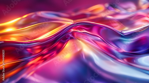 Colorful Abstract Wave Texture, Modern Artistic Background with Neon Flow, Dynamic Liquid Design in Blue and Purple, Bright Futuristic Pattern
