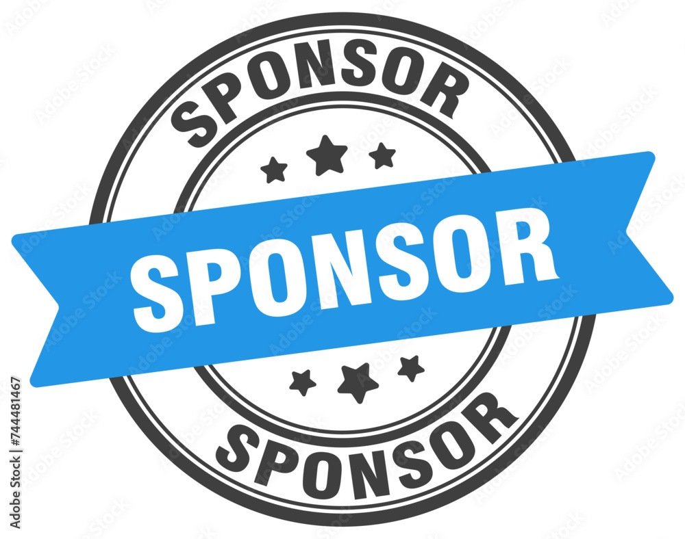 Fototapeta premium sponsor stamp. sponsor label on transparent background. round sign