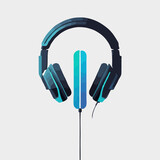 headphones icon on white
