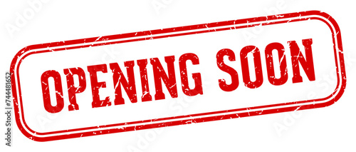 opening soon stamp. opening soon rectangular stamp on white background