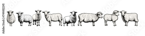 Sheep vector illustration. Farm animals.