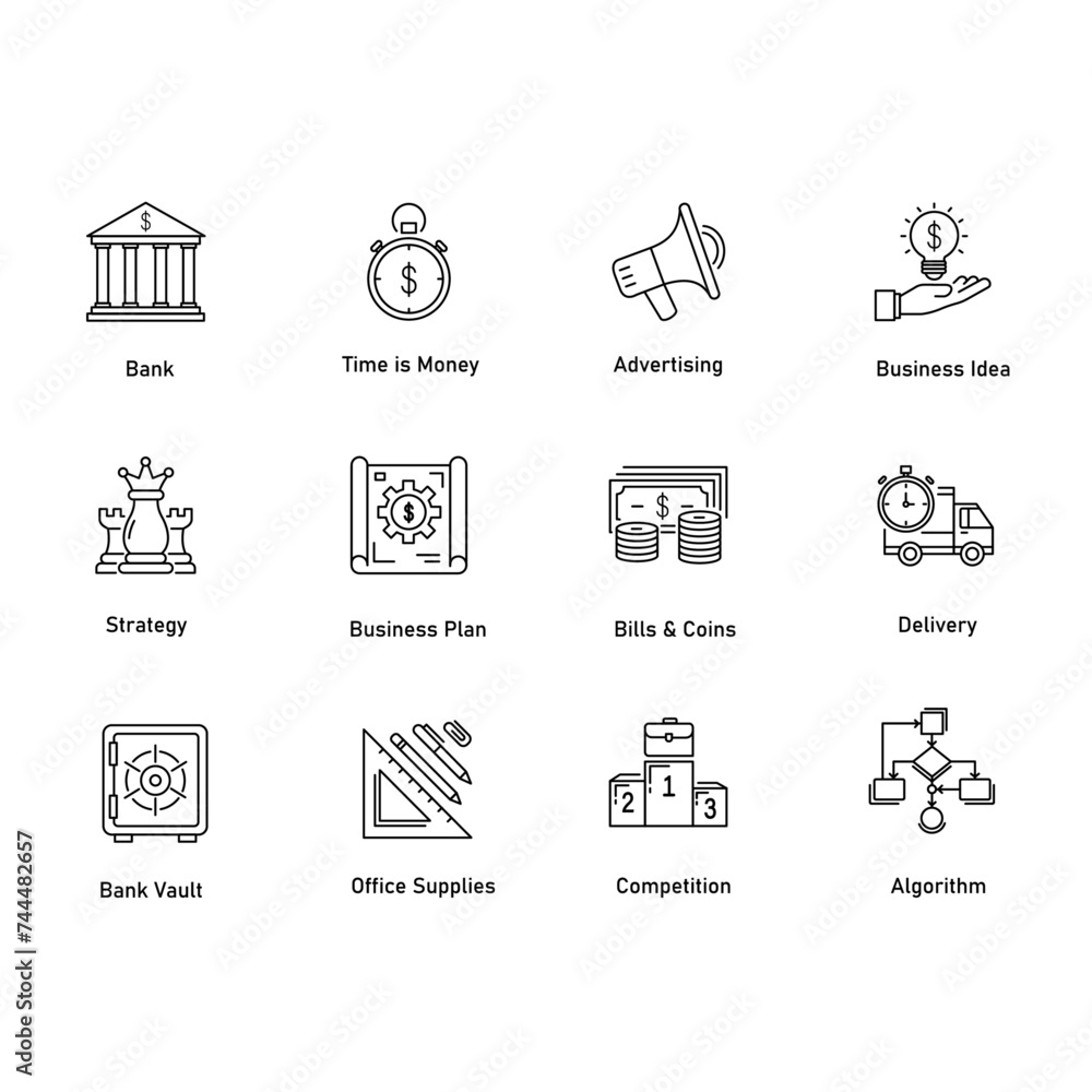 Financial Business Vector Icon Design Collection Financial Business Vector Icon Design Collection