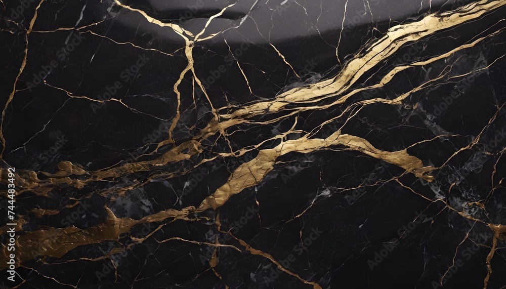 Balck and gold marble tile texture, polished