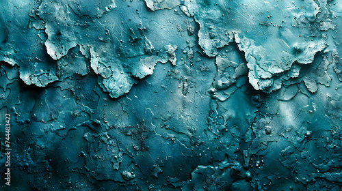 Blue and Green Textured Background, Vintage Grunge Paint on Old Wall, Rough Surface Design with Weathered Artistic Detail