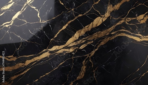 Balck and gold marble tile texture, polished