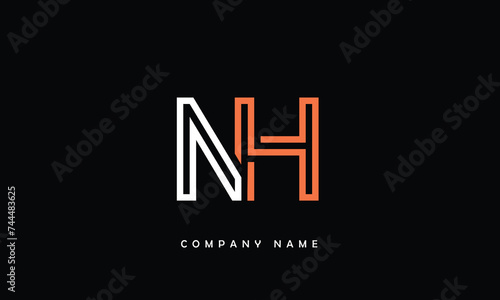 NH, HN, N, H Abstract Letters Logo Monogram