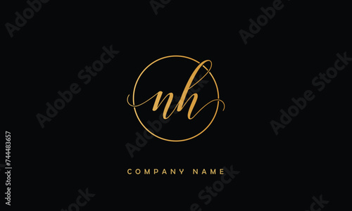 NH, HN, N, H Abstract Letters Logo Monogram