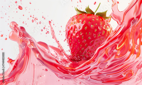 Taste of Summer: Deliciously Ripe Strawberry Juice, Pure and Refreshing