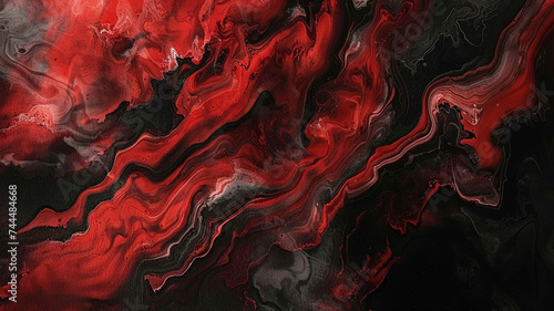 Dark red and black liquid marble background. photo