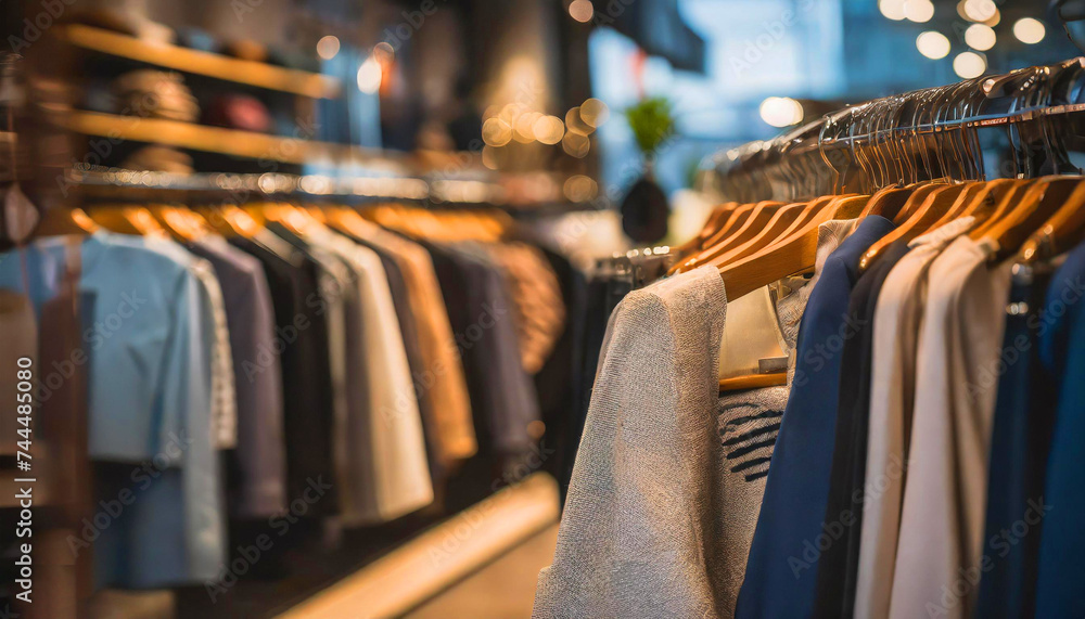 Fototapeta premium Fashionable clothing at a London boutique