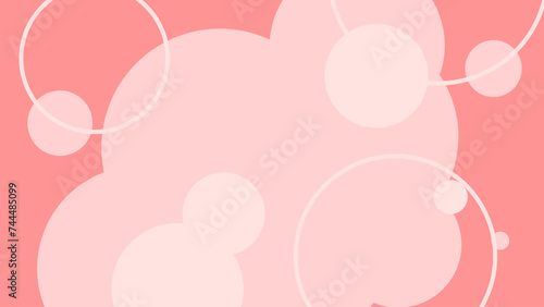 Pink Flat Densely Smoke Cloud with Circle Lines, Abstract Modern Background