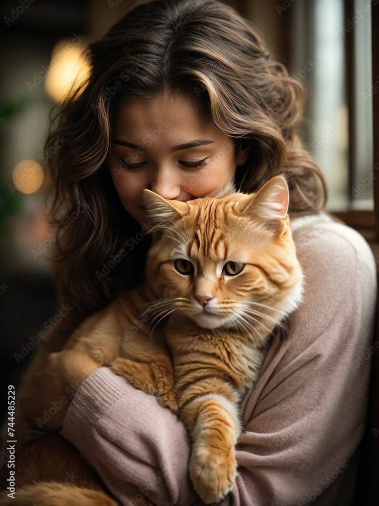 A Tender Moment Between Human and Feline
