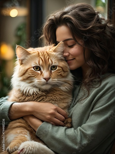 A Tender Moment Between Human and Feline 